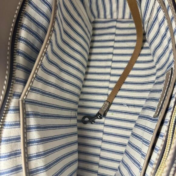 Dooney & Bourke Taupe Beacon Zip Tote Shoulder Work Bag - Picture 6 of 7